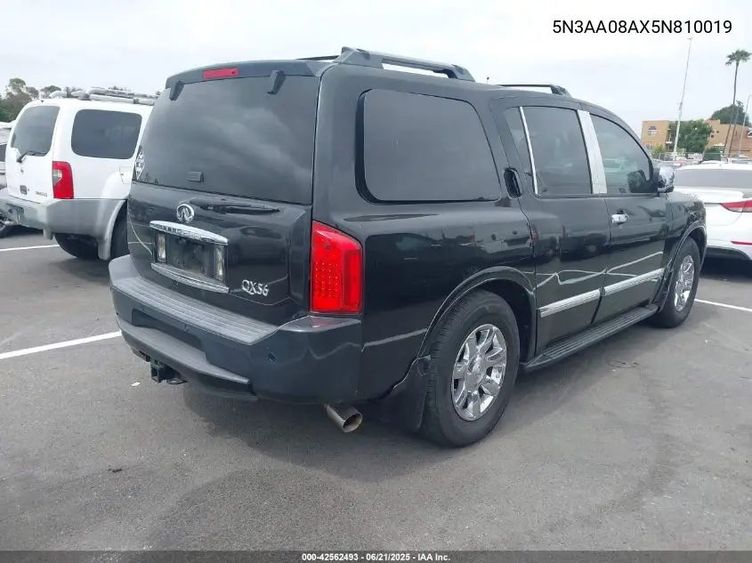 2005 Infiniti Qx56 VIN: 5N3AA08AX5N810019 Lot: 42562493