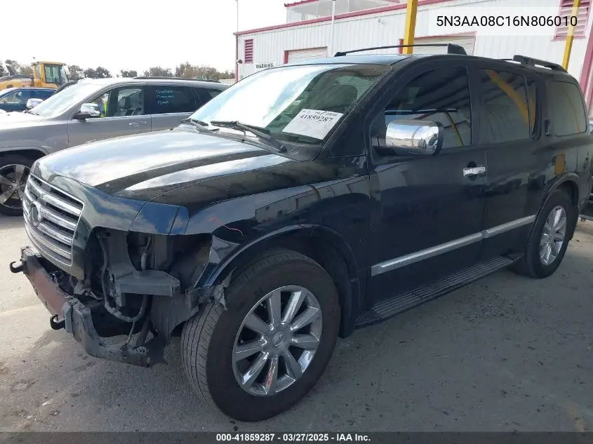 2006 Infiniti Qx56 VIN: 5N3AA08C16N806010 Lot: 41859287
