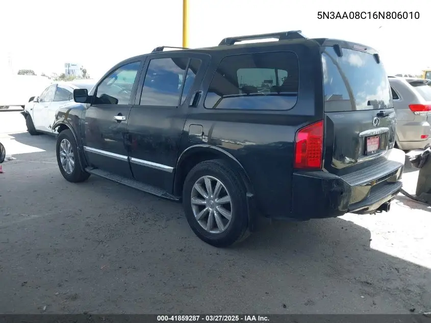 2006 Infiniti Qx56 VIN: 5N3AA08C16N806010 Lot: 41859287