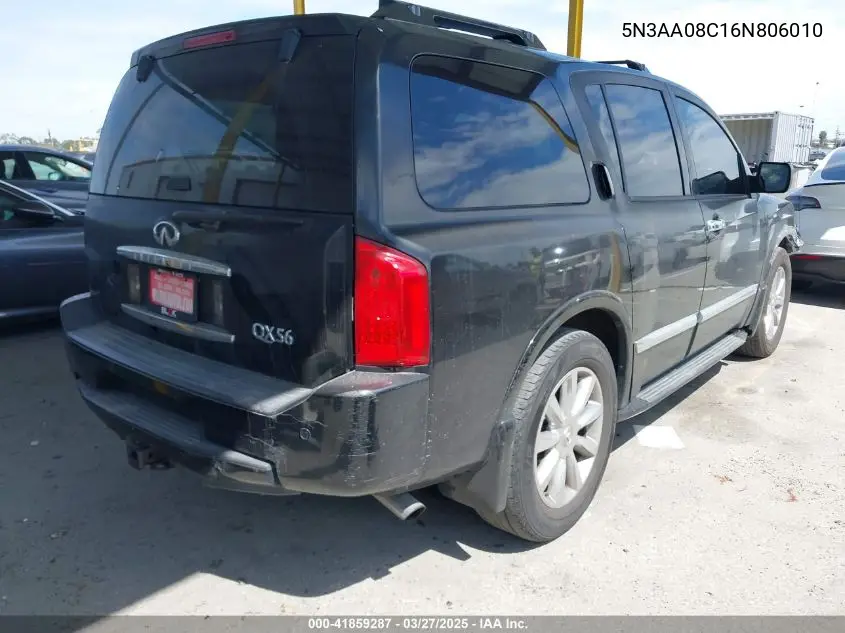 2006 Infiniti Qx56 VIN: 5N3AA08C16N806010 Lot: 41859287