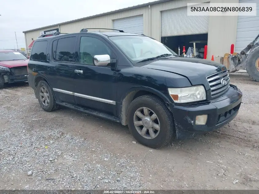 2006 Infiniti Qx56 VIN: 5N3AA08C26N806839 Lot: 42108807