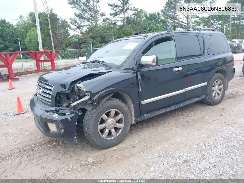 2006 Infiniti Qx56 VIN: 5N3AA08C26N806839 Lot: 42108807