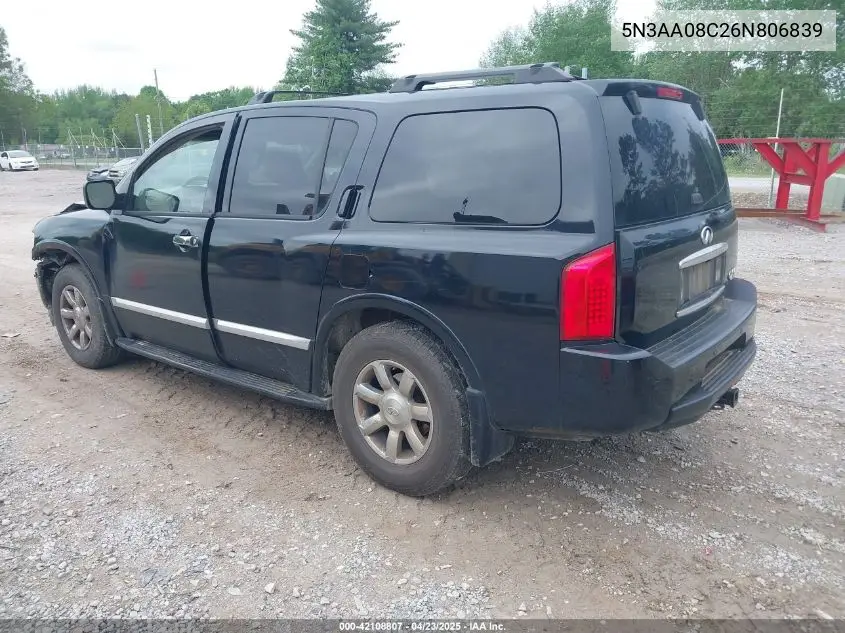 2006 Infiniti Qx56 VIN: 5N3AA08C26N806839 Lot: 42108807