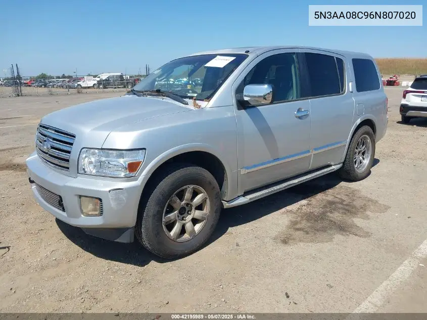 2006 Infiniti Qx56 VIN: 5N3AA08C96N807020 Lot: 42195989