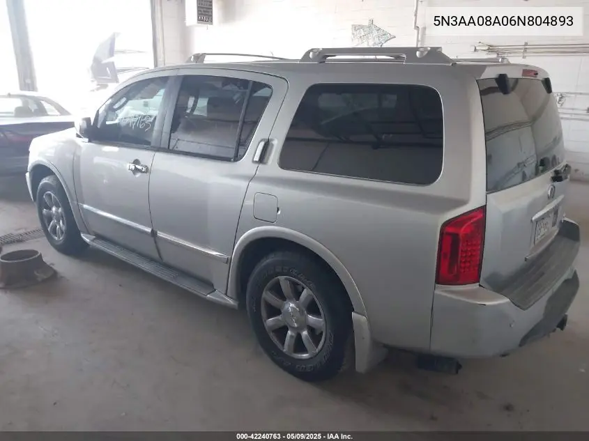 2006 Infiniti Qx56 VIN: 5N3AA08A06N804893 Lot: 42240763