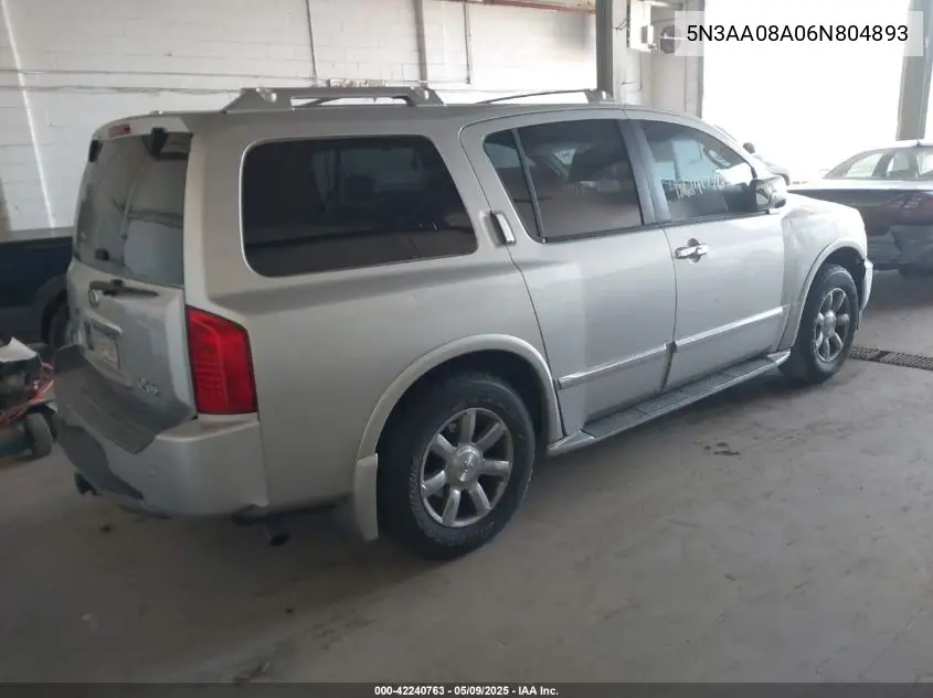 2006 Infiniti Qx56 VIN: 5N3AA08A06N804893 Lot: 42240763
