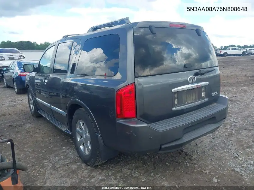 2006 Infiniti Qx56 VIN: 5N3AA08A76N808648 Lot: 42256072