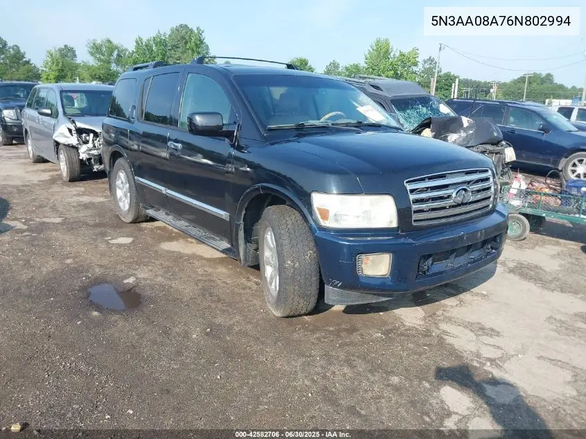 2006 Infiniti Qx56 VIN: 5N3AA08A76N802994 Lot: 42582706