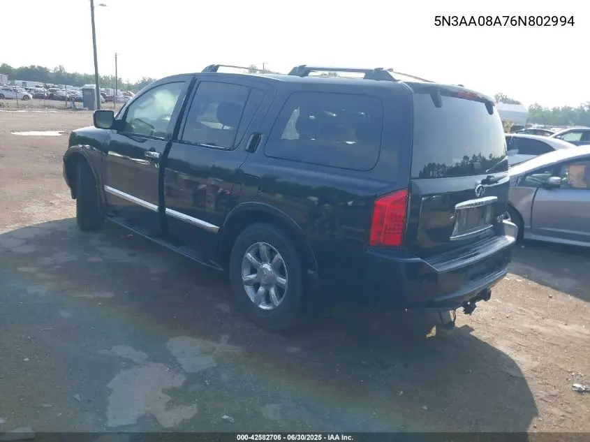 2006 Infiniti Qx56 VIN: 5N3AA08A76N802994 Lot: 42582706