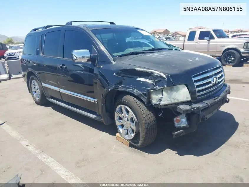 2007 Infiniti Qx56 VIN: 5N3AA08A57N806155 Lot: 42338884