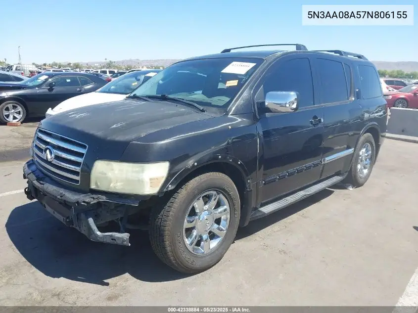 2007 Infiniti Qx56 VIN: 5N3AA08A57N806155 Lot: 42338884