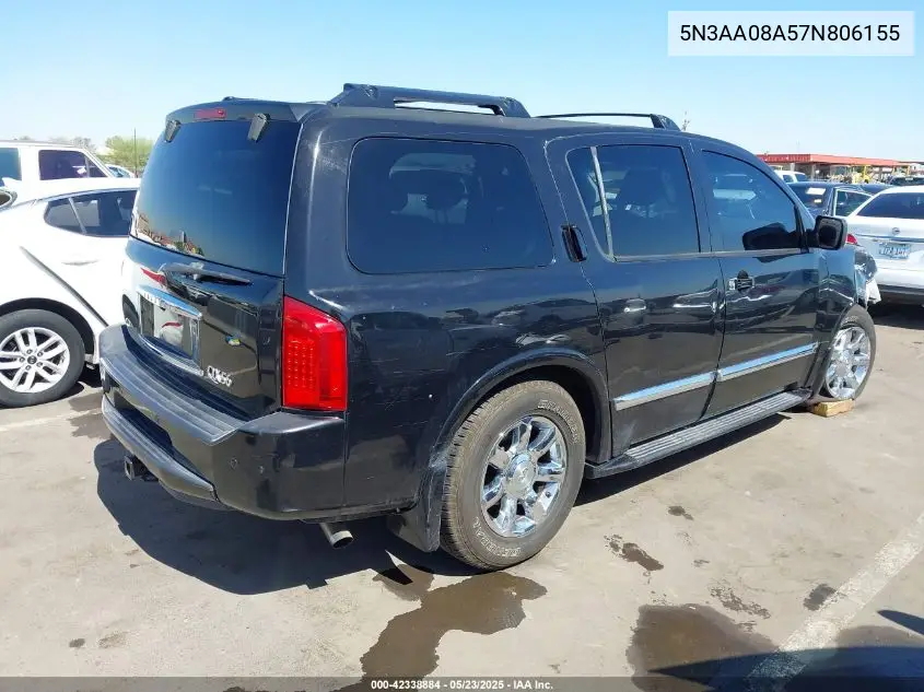 2007 Infiniti Qx56 VIN: 5N3AA08A57N806155 Lot: 42338884