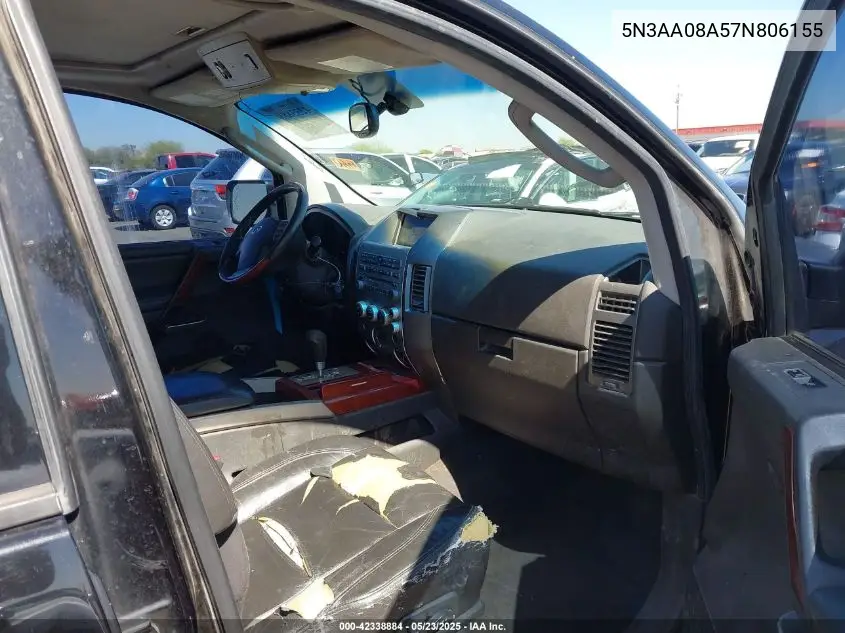 2007 Infiniti Qx56 VIN: 5N3AA08A57N806155 Lot: 42338884