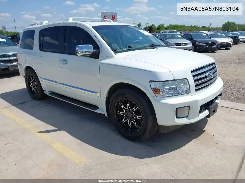 2007 Infiniti Qx56 VIN: 5N3AA08A67N803104 Lot: 42359292