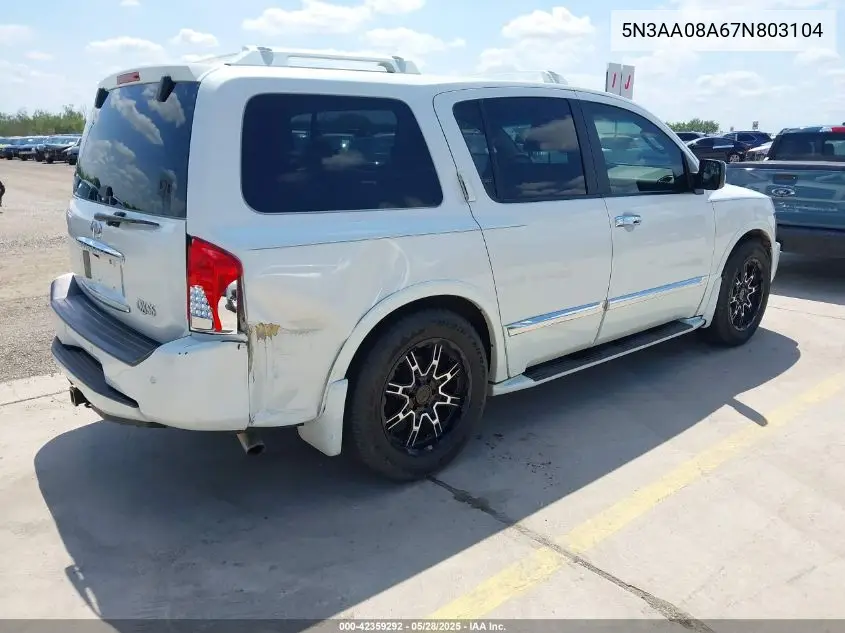 2007 Infiniti Qx56 VIN: 5N3AA08A67N803104 Lot: 42359292