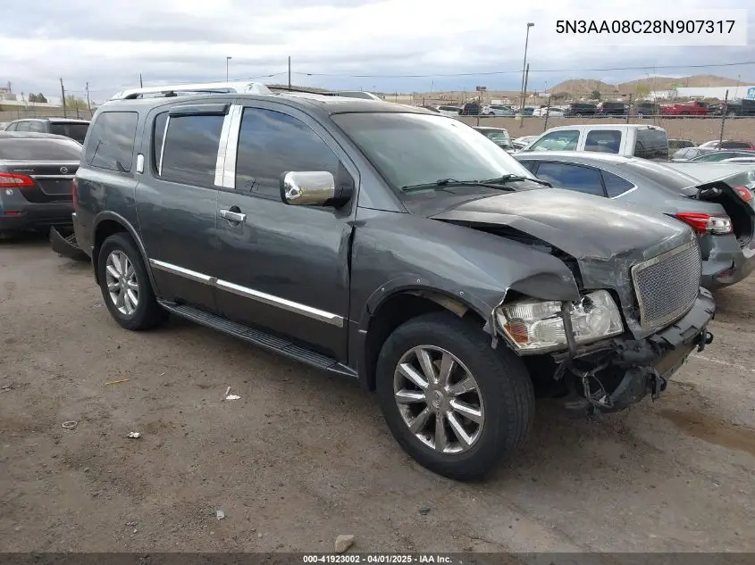 2008 Infiniti Qx56 VIN: 5N3AA08C28N907317 Lot: 41923002