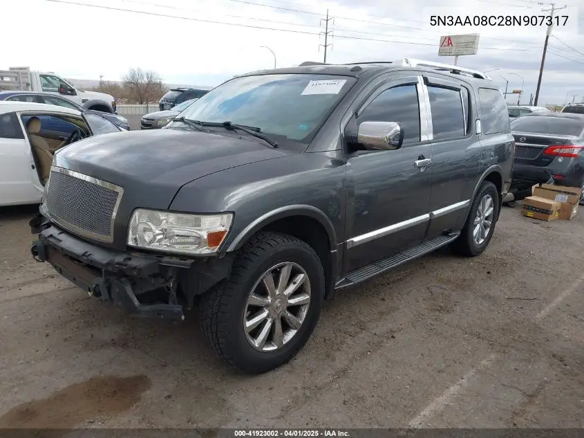 2008 Infiniti Qx56 VIN: 5N3AA08C28N907317 Lot: 41923002