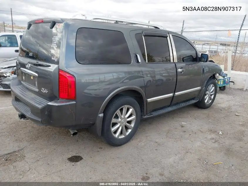 2008 Infiniti Qx56 VIN: 5N3AA08C28N907317 Lot: 41923002