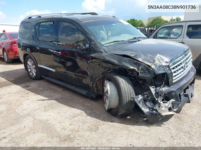 2008 Infiniti Qx56 VIN: 5N3AA08C38N901736 Lot: 42231853