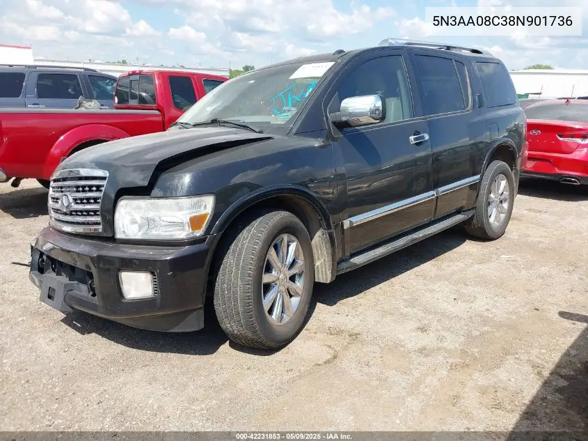2008 Infiniti Qx56 VIN: 5N3AA08C38N901736 Lot: 42231853