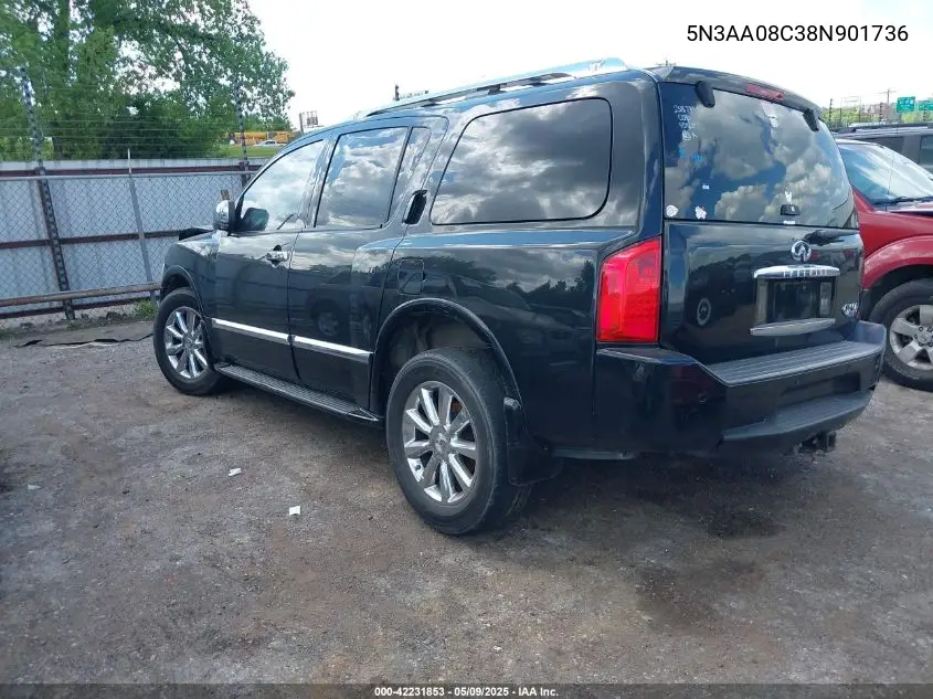 2008 Infiniti Qx56 VIN: 5N3AA08C38N901736 Lot: 42231853