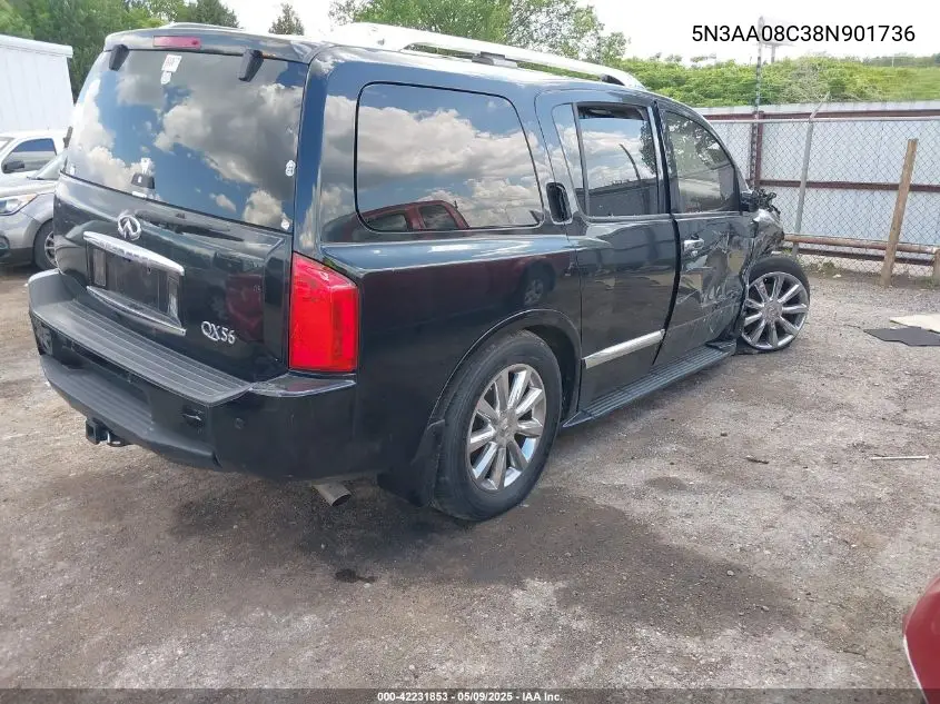 2008 Infiniti Qx56 VIN: 5N3AA08C38N901736 Lot: 42231853