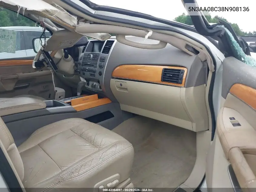 2008 Infiniti Qx56 VIN: 5N3AA08C38N908136 Lot: 42364897