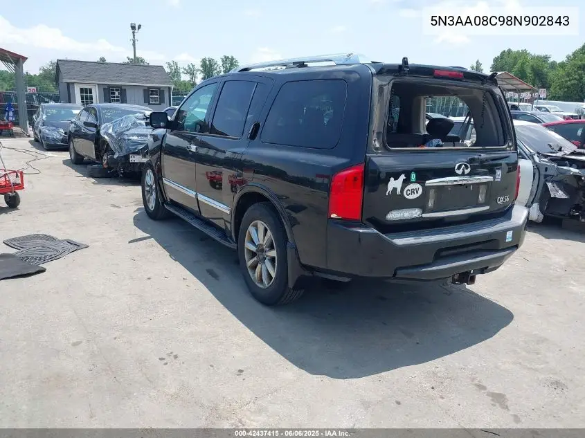 2008 Infiniti Qx56 VIN: 5N3AA08C98N902843 Lot: 42437415
