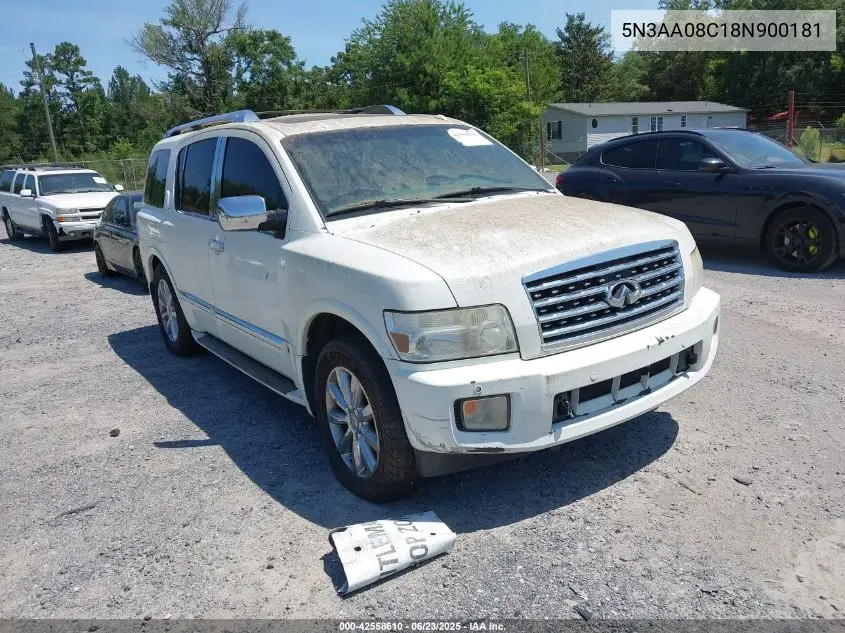 2008 Infiniti Qx56 VIN: 5N3AA08C18N900181 Lot: 42558610