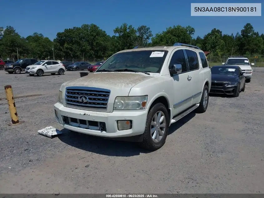 2008 Infiniti Qx56 VIN: 5N3AA08C18N900181 Lot: 42558610
