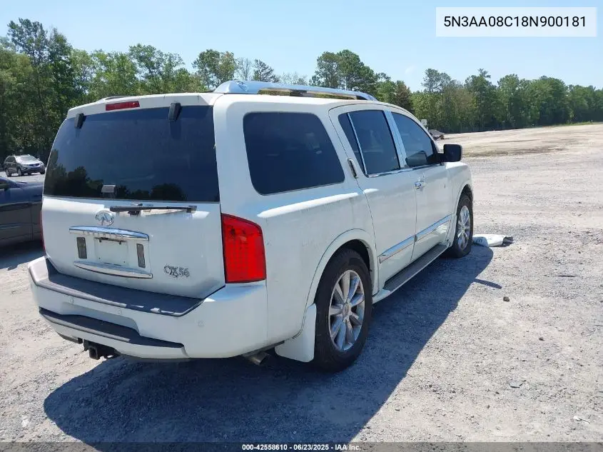 2008 Infiniti Qx56 VIN: 5N3AA08C18N900181 Lot: 42558610