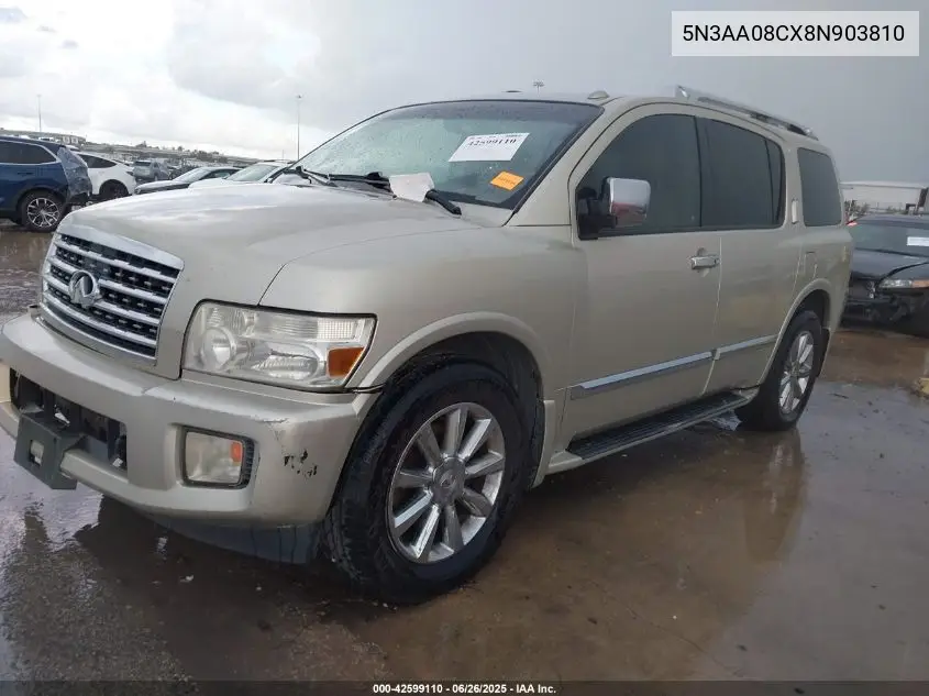 2008 Infiniti Qx56 VIN: 5N3AA08CX8N903810 Lot: 42599110