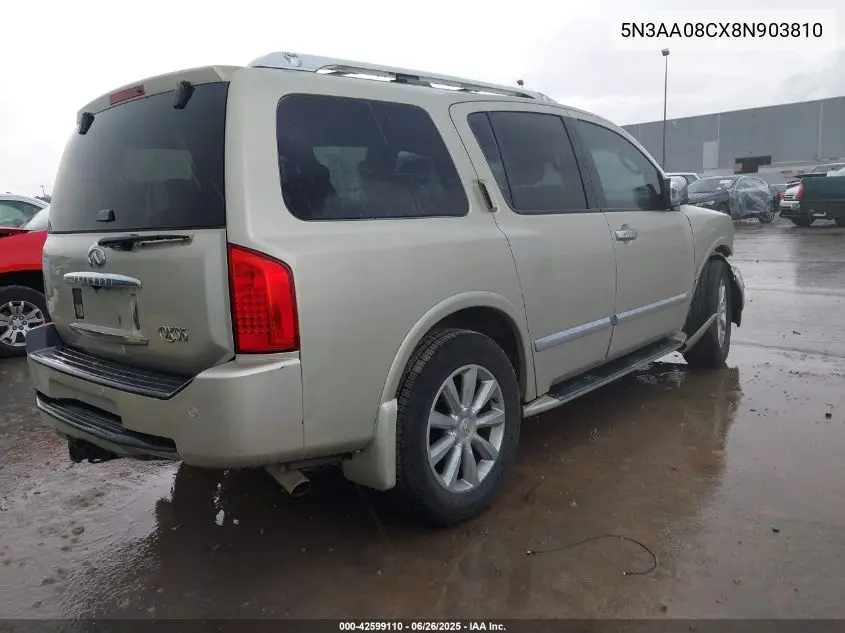 2008 Infiniti Qx56 VIN: 5N3AA08CX8N903810 Lot: 42599110
