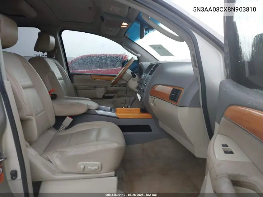 2008 Infiniti Qx56 VIN: 5N3AA08CX8N903810 Lot: 42599110