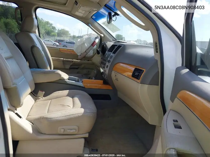 2008 Infiniti Qx56 VIN: 5N3AA08C08N908403 Lot: 42639423