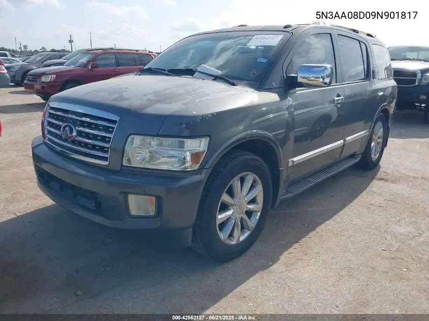 2009 Infiniti Qx56 VIN: 5N3AA08D09N901817 Lot: 42562127