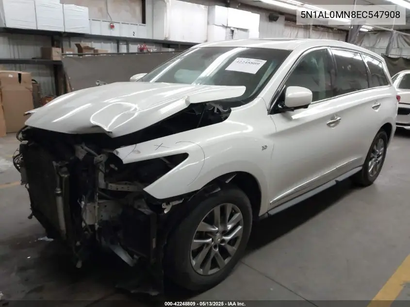 2014 Infiniti Qx60 VIN: 5N1AL0MN8EC547908 Lot: 42248809