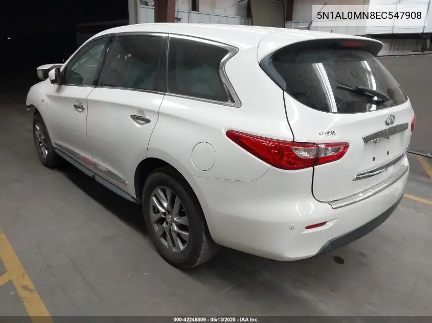 2014 Infiniti Qx60 VIN: 5N1AL0MN8EC547908 Lot: 42248809