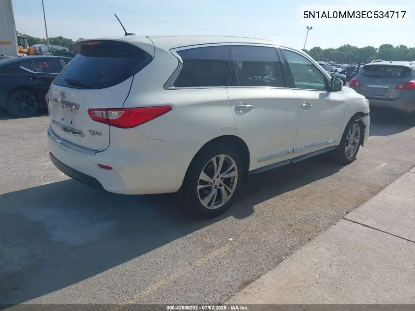 2014 Infiniti Qx60 VIN: 5N1AL0MM3EC534717 Lot: 42606292