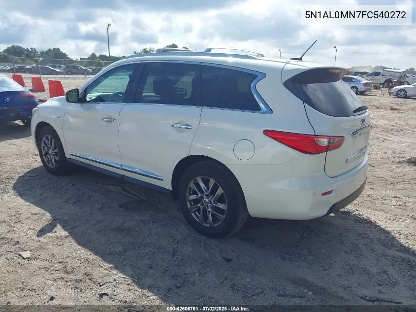 2015 Infiniti Qx60 VIN: 5N1AL0MN7FC540272 Lot: 42606761