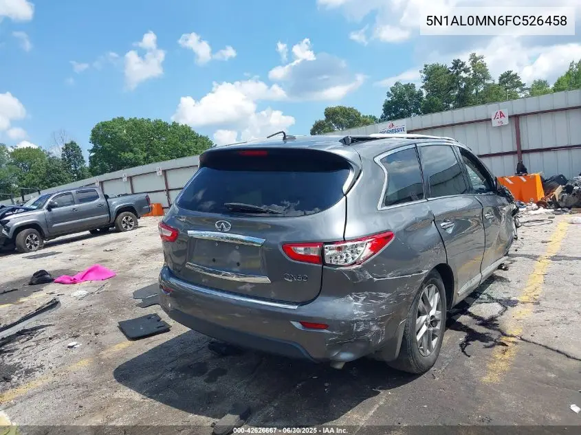 2015 Infiniti Qx60 VIN: 5N1AL0MN6FC526458 Lot: 42626667