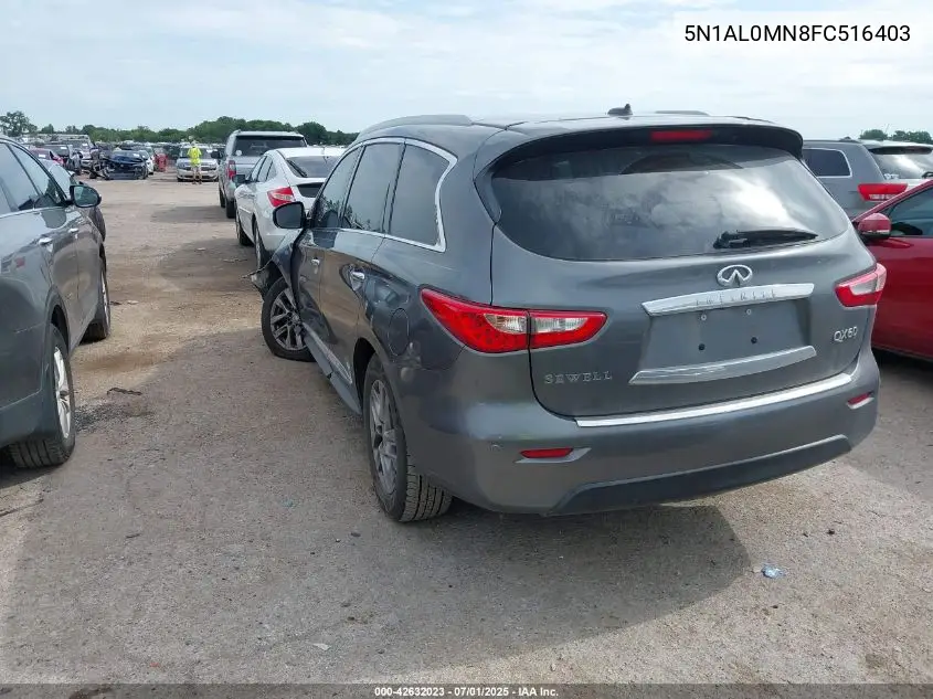 2015 Infiniti Qx60 VIN: 5N1AL0MN8FC516403 Lot: 42632023