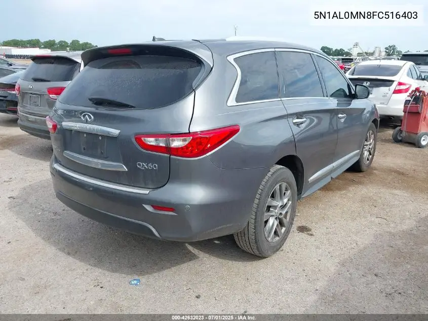 2015 Infiniti Qx60 VIN: 5N1AL0MN8FC516403 Lot: 42632023