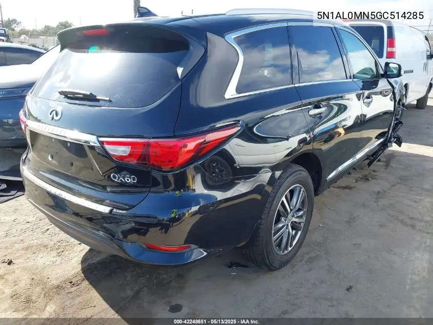 2016 Infiniti Qx60 VIN: 5N1AL0MN5GC514285 Lot: 42248651