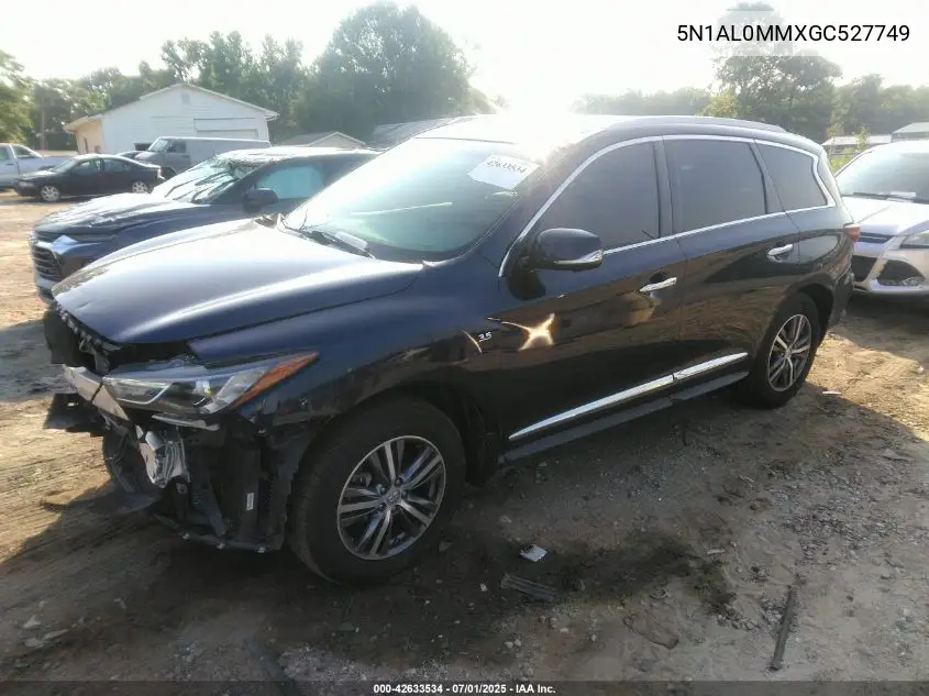 2016 Infiniti Qx60 VIN: 5N1AL0MMXGC527749 Lot: 42633534