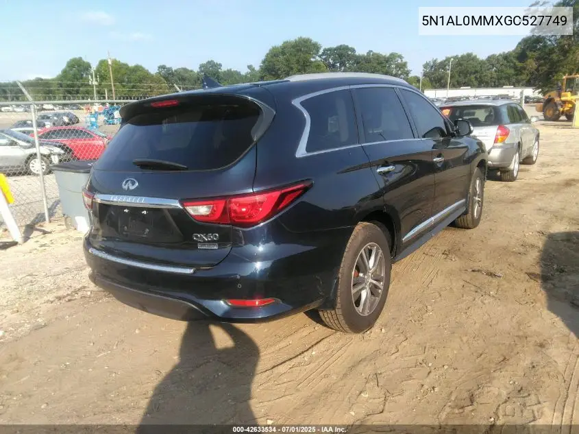 2016 Infiniti Qx60 VIN: 5N1AL0MMXGC527749 Lot: 42633534