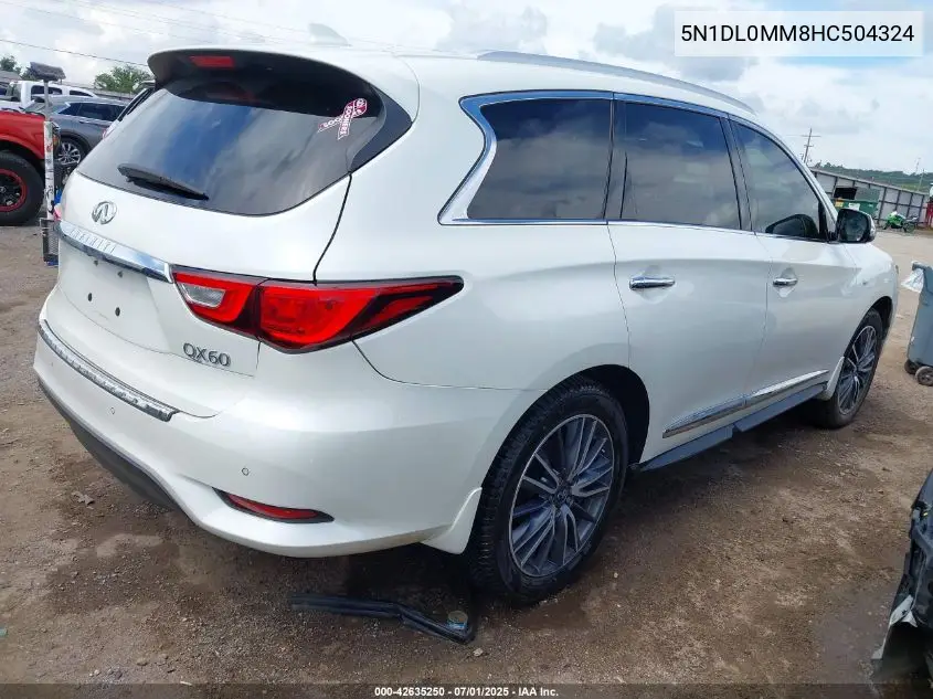 2017 Infiniti Qx60 VIN: 5N1DL0MM8HC504324 Lot: 42635250