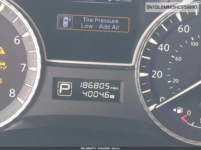 5n1dl0mm3hc558890 5N1DL0MM3HC558890 2017 Infiniti Qx60