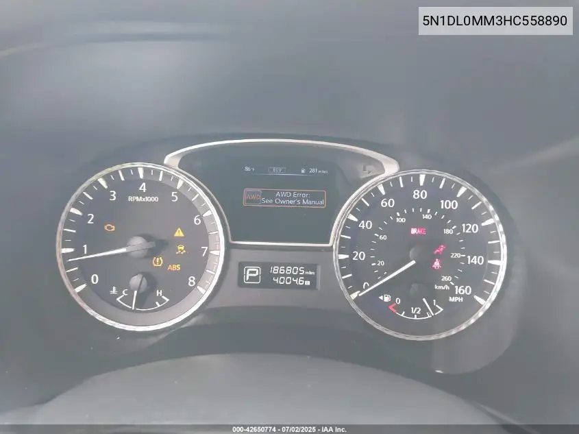 5n1dl0mm3hc558890 5N1DL0MM3HC558890 2017 Infiniti Qx60