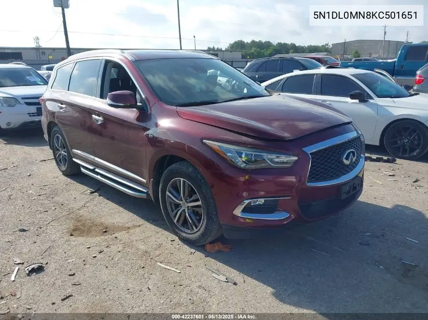 2019 Infiniti Qx60 Luxe VIN: 5N1DL0MN8KC501651 Lot: 42237601